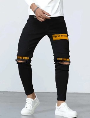 C2FH Skinny Men Black Jeans