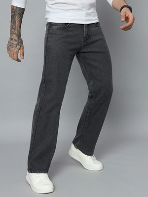 LOOKONCE Straight Fit Men Dark Grey Jeans