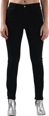 Kraus Jeans Women High-Rise Snug Straight Jeans Skinny Women Black Jeans