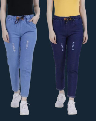GLAMHOOD Jogger Fit Women Blue Jeans(Pack of 2)
