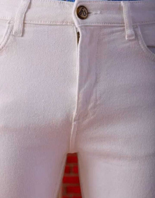 RKFAISHO Skinny Men White Jeans