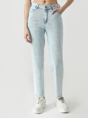 Kraus Jeans Women High-Rise Mom Fit Jeans Straight Fit Women Light Blue Jeans