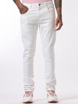 WROGN Tapered Fit Men White Jeans
