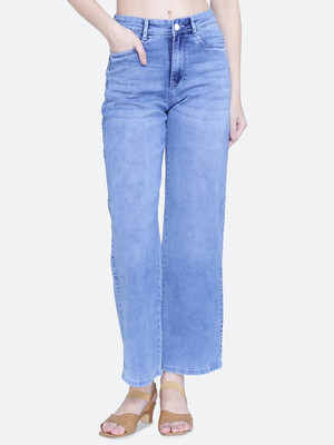 FIREAGE Relaxed Fit Women Dark Blue Jeans
