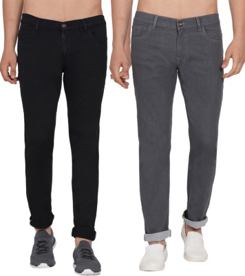 Dais Skinny Men Black, Grey Jeans(Pack of 2)