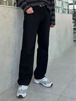 Masterly Weft Regular Men Black Jeans