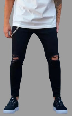 POKHINDA Slim Men Black Jeans