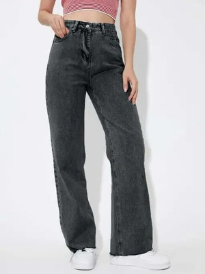 PINKLIT Loose Fit Women Dark Grey Jeans