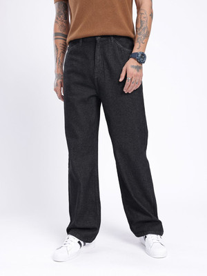 Glitchez Straight Fit Men Black Jeans