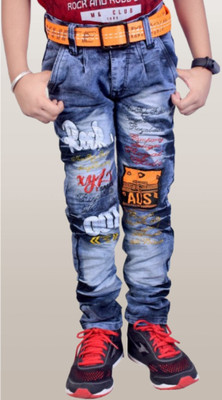 LAHSUAAK Regular Boys Dark Blue Jeans