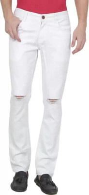 Maahhit Slim Men White Jeans