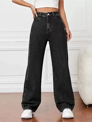 QUALISH Flared Women Black Jeans