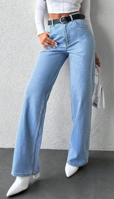 silver threads Boyfriend Women Light Blue Jeans