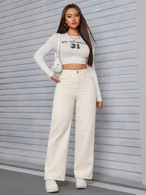 HUNTER HAYES Straight Fit Women Beige Jeans