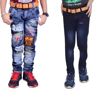 LAHSUAK Regular Boys Blue, Dark Blue Jeans(Pack of 2)