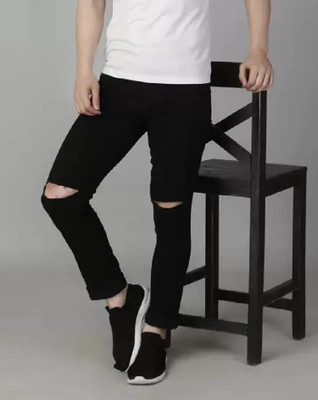 POKHINNDA Boyfriend Men Black Jeans