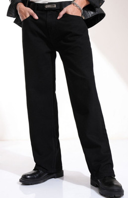 LEVORCE Relaxed Fit Men Black Jeans