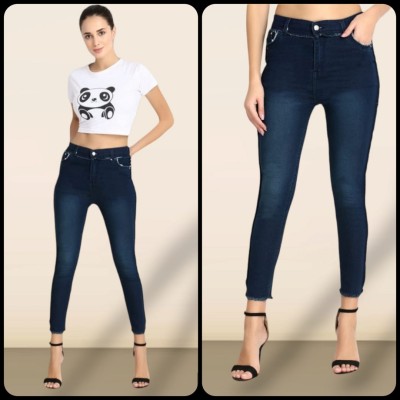 PERFECT FASHION Skinny Women Dark Blue Jeans