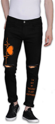ARJ Slim Men Black, Orange Jeans