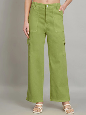 AngelFab Relaxed Fit Women Green Jeans