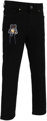 cat look Slim Boys Black Jeans