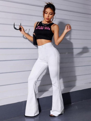 ristey Boot-Leg Women White Jeans