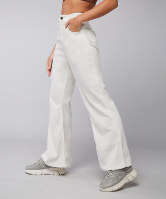 DOLCE CRUDO Boot-Leg Women White Jeans