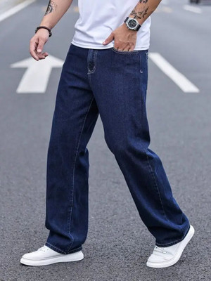 shre.ce Loose Fit Men Dark Blue Jeans