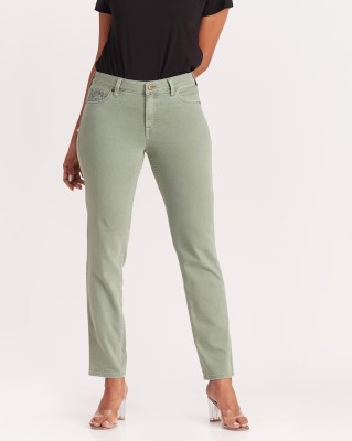 GROE Slim Women Green Jeans