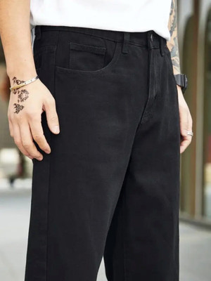 shre.ce Loose Fit Men Black Jeans