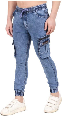 hyooo Jogger Fit Men Light Blue Jeans