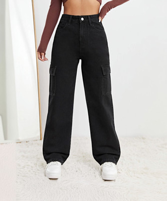 NUCOUTHS the style you love Loose Fit Women Black Jeans