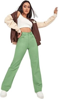 High-Buy Regular Women Green Jeans