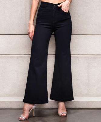 Miss Chase Flared Women Black Jeans