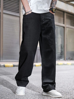 DENIM LOOK Loose Fit Men Black Jeans