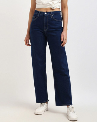 Drewin Boyfriend Women Dark Blue Jeans