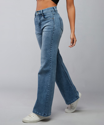 DOLCE CRUDO Boot-Leg Women Light Blue Jeans