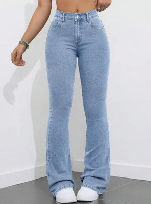 MWFASHION Boot-Leg Women Light Blue Jeans