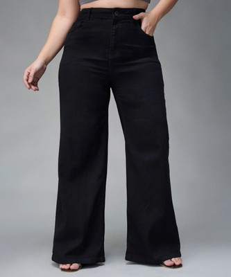Miss Chase Flared Women Black Jeans