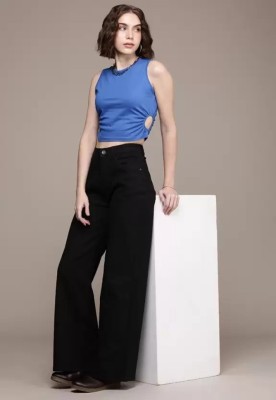 Playfeel Loose Fit Women Black Jeans