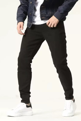 POKHINDA Skinny Men Black Jeans