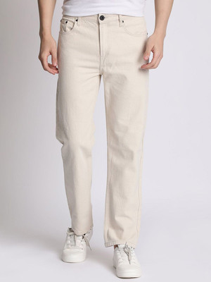RusticBlooms Loose Fit Men Beige Jeans