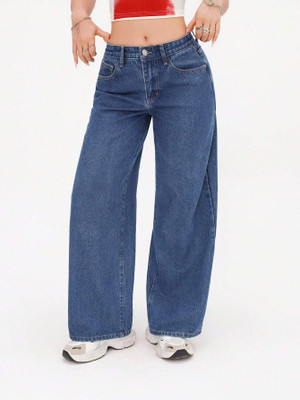 NUCOUTHS Relaxed Fit Women Dark Blue Jeans