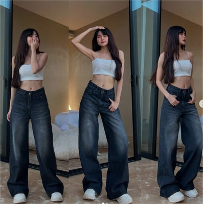 Kidoferia Relaxed Fit Women Black Jeans