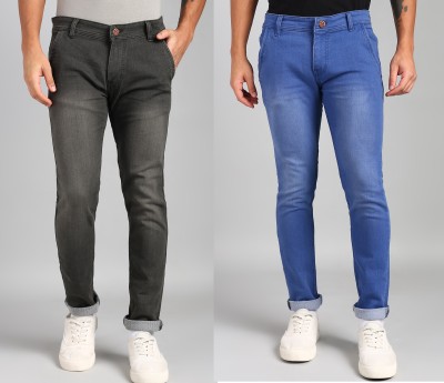 POKHINDA Slim Men Blue, Grey Jeans(Pack of 2)