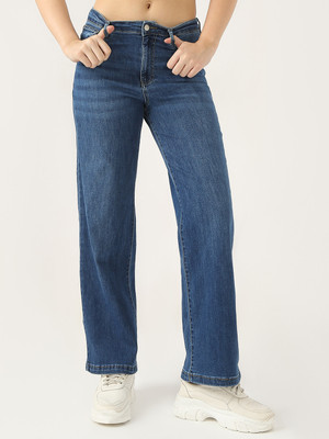 Kraus Jeans Women High-Rise Wide Leg Jeans Relaxed Fit Women Blue Jeans