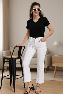 YES TEN Boyfriend Women White Jeans