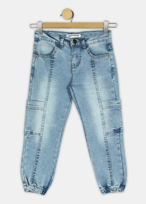 PROVOGUE Jogger Fit Boys Light Blue Jeans