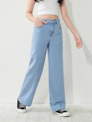 Thekids Relaxed Fit Girls Blue Jeans