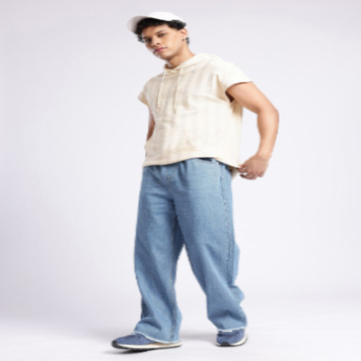 Toolnexa Loose Fit Men Light Blue Jeans